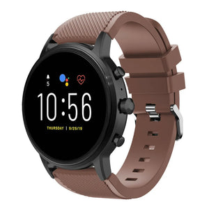 Twill Silicone Strap, on a watch, 3/4 front view