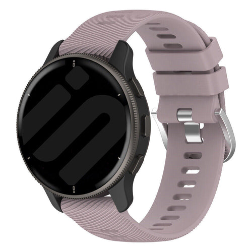 Silicone Strap, violet, on a watch, 3/4 front view