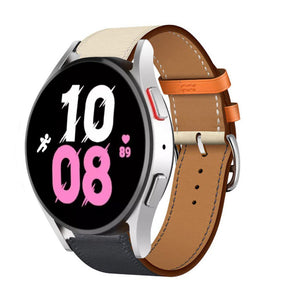 Leather Strap 'Duo', on a watch, 3/4 front view