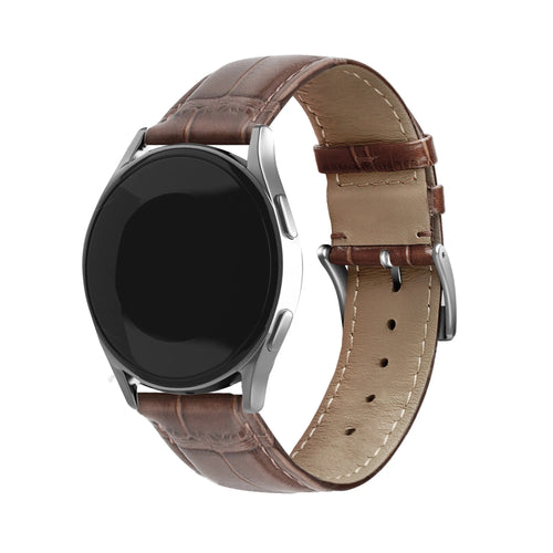 Suunto Nautic S Gebürstetes Lederarmband Krokodilprägung (Braun)