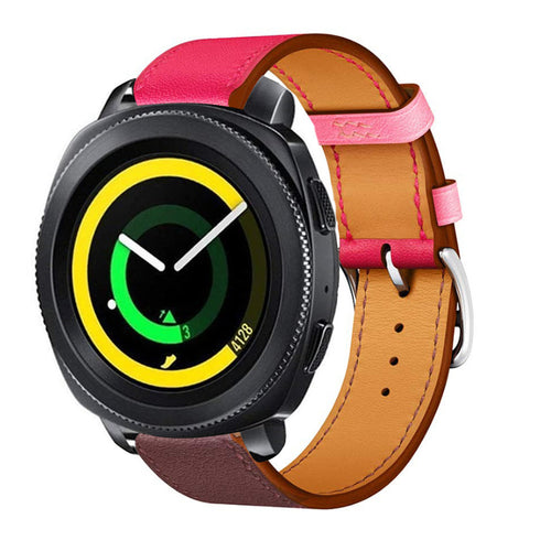 Leather Strap 'Duo', on a watch, 3/4 front view