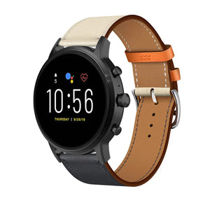 Leather Strap 'Duo', on a watch, 3/4 front view