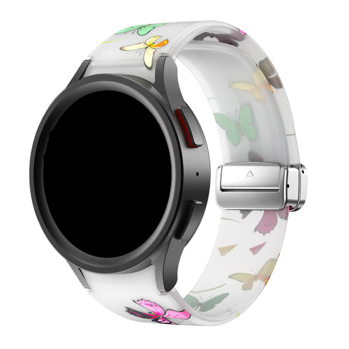 Silicone Magnetic Patterned Strap, on a watch, 3/4 front view