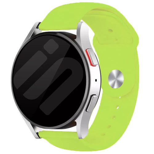 Silicone Sport Strap, light green, on a watch, 3/4 front view