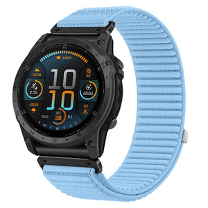 Garmin Fenix 9 - 43mm Wave Nylonarmband (Hellblau)