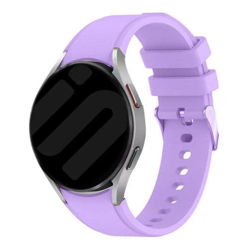 Silicone Strap 'Perfect Fit', lilac, on a watch, 3/4 front view