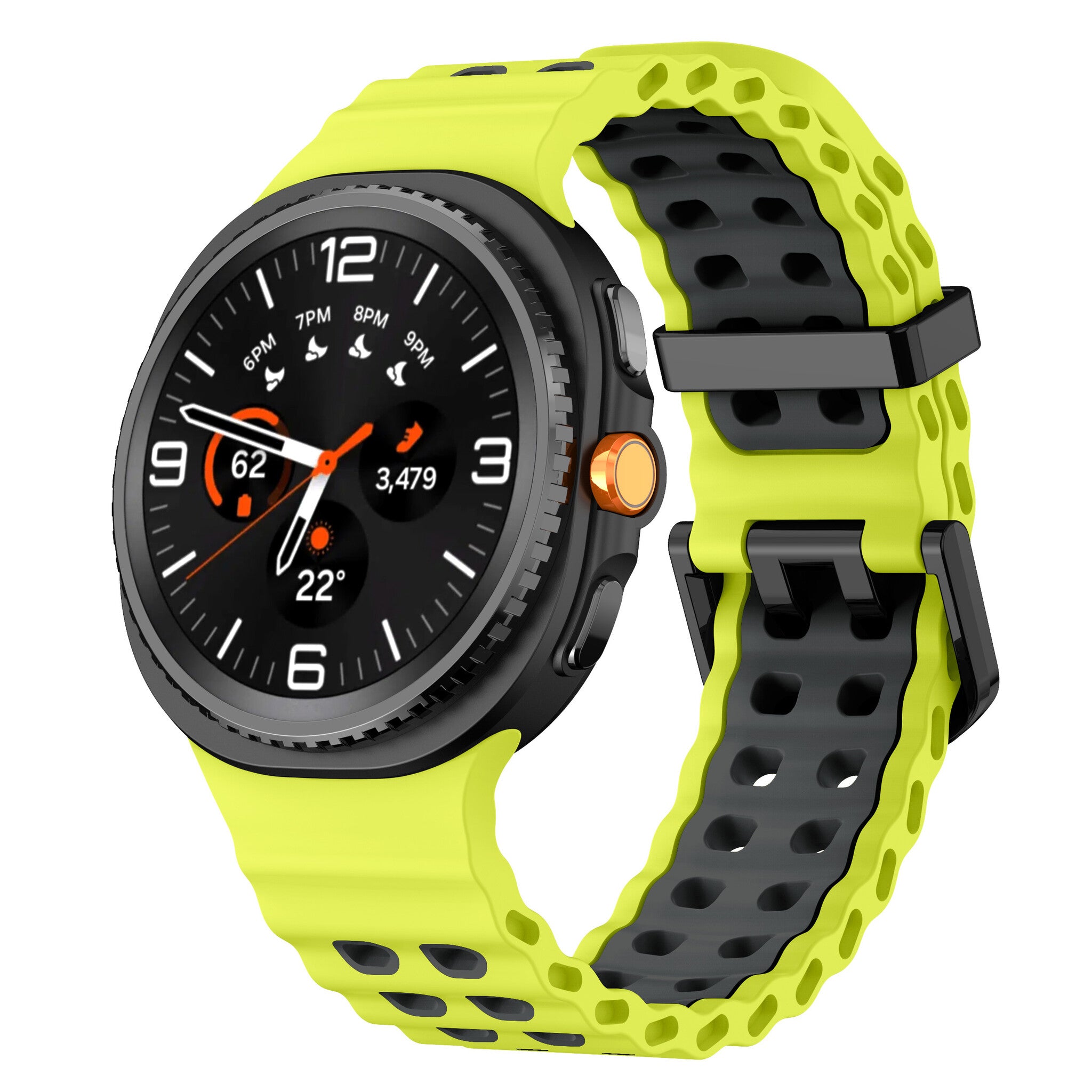 Samsung Galaxy Watch 9 - 44mm Ocean Armband (Limette/Dunkelgrau)