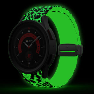 Silicone Magnetic Patterned Strap, on a watch, 3/4 front view