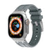 Apple Watch Ultra Luxury Liquid Silicone Strap (Dark Grey with Silver)