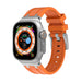 Apple Watch Luxus Liquid Silikonarmband (Orange mit Silber)