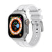 Apple Watch Luxus Liquid Silikonarmband (Weiß mit Silber)