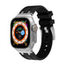 Apple Watch Ultra Luxus Liquid Silikonarmband (Schwarz/Silber)