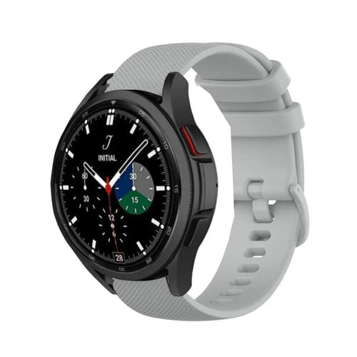 Premium Silicone Strap, grey, on a watch, 3/4 front view