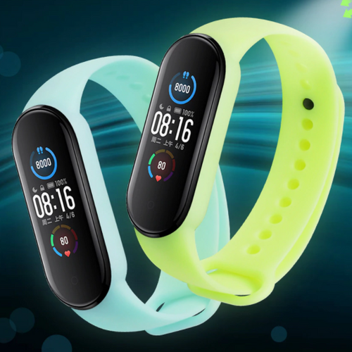Luminous Silicone Strap, on a watch, 3/4 front view