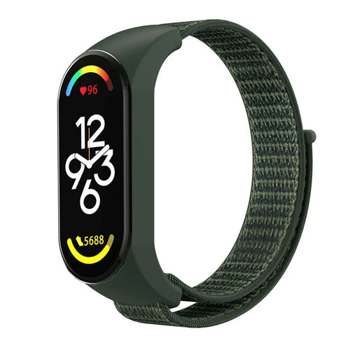 Nylon Strap, army green, on a watch, 3/4 front view