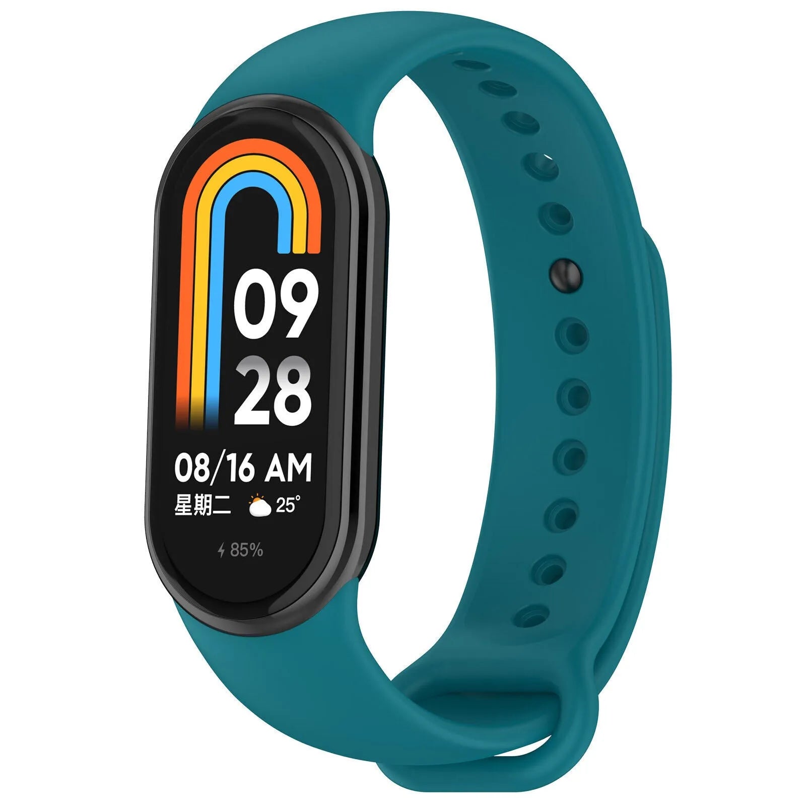 Silicone Strap, on a watch, 3/4 front view