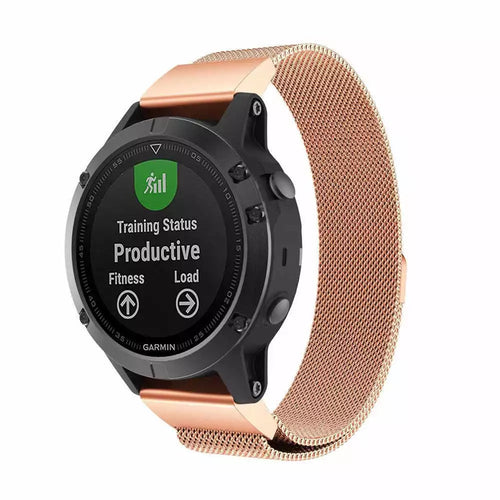 Garmin Forerunner 970 Milanese-Armband (Rosé Gold)