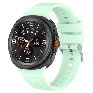 Diamond Silicone Strap, mint, on a watch, 3/4 front view