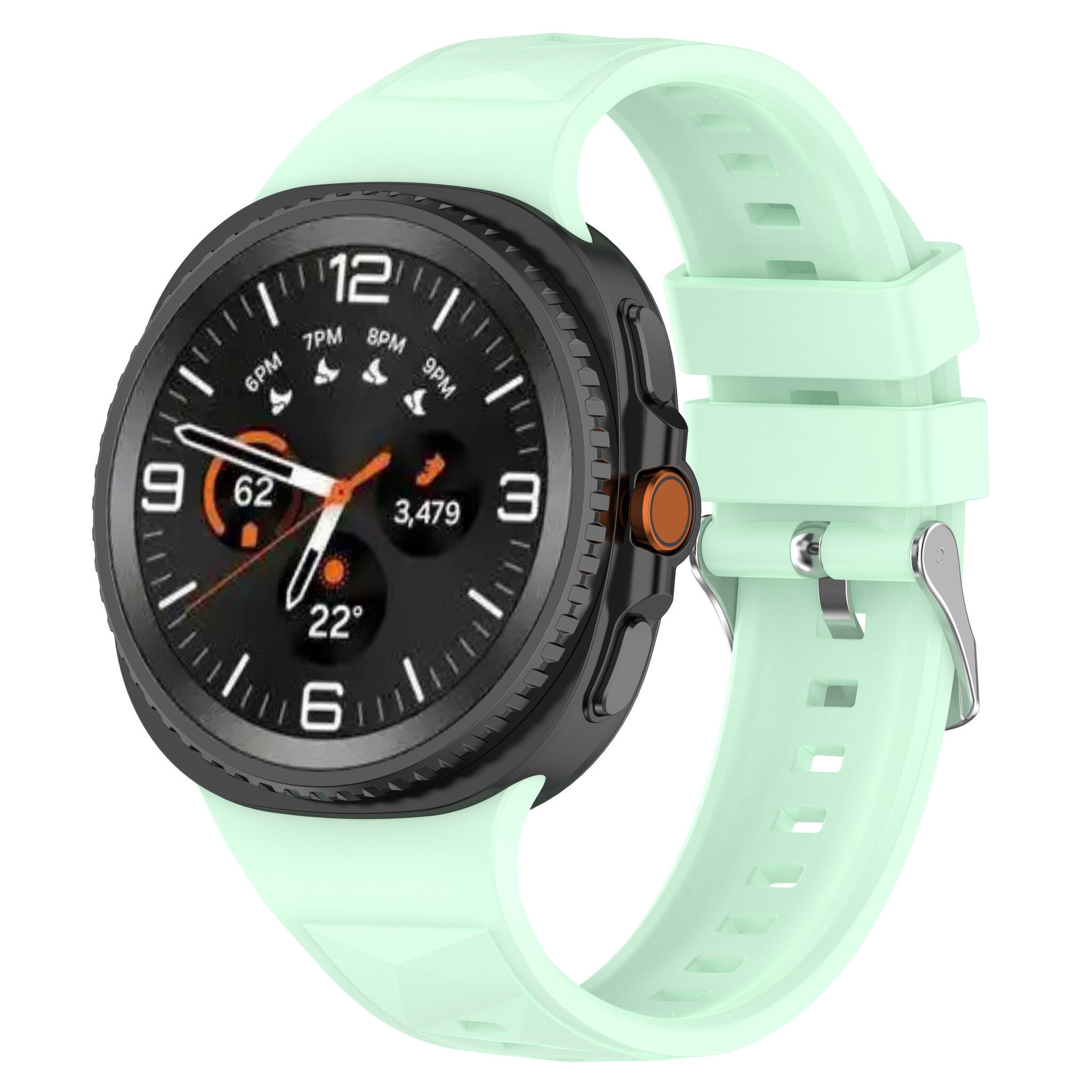 Samsung Galaxy Watch 9 - 44mm Silikonarmband in Diamantoptik (Mintgrün)