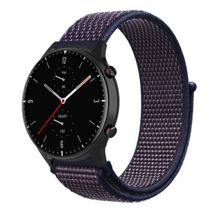 Nylon Strap, indigo, on a watch, 3/4 front view