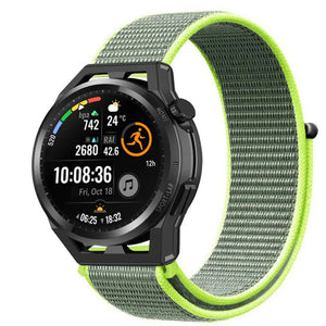 Nylon Strap, fluorescent, on a watch, 3/4 front view