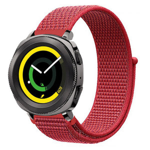Nylon Strap, red, on a watch, 3/4 front view