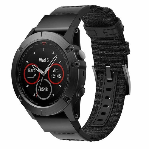 Garmin Forerunner 965 Hybrid Nylonarmband (Schwarz)