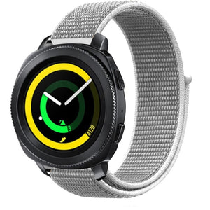 Nylon Strap, grey, on a watch, 3/4 front view