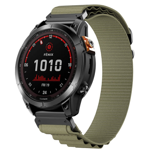 Alpine Nylon Strap, on a watch, 3/4 front view