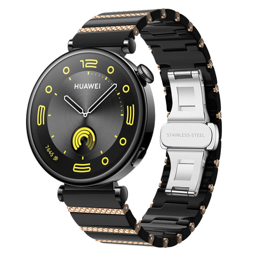 Huawei Watch GT 7 - 41mm One Bead Keramikarmband (Schwarz/Roségold)