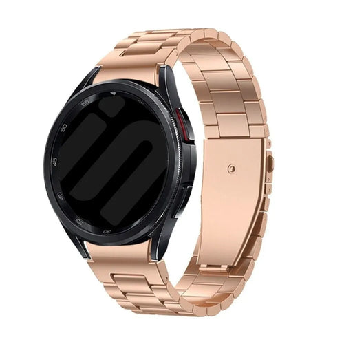 Steel Strap 'One Push', rose gold, on a watch, 3/4 front view
