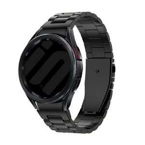 Steel Strap 'One Push', black, on a watch, 3/4 front view