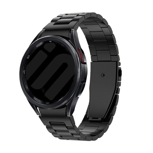 Steel Strap 'One Push', black, on a watch, 3/4 front view