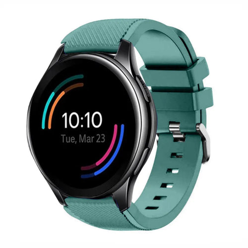 Twill Silicone Strap, on a watch, 3/4 front view