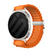 Samsung Galaxy Watch 8 - 44mm Outdoor Nylon Strap with P-Buckle (Orange/Silver)