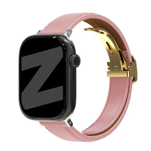 apple watch leather band d-type pink