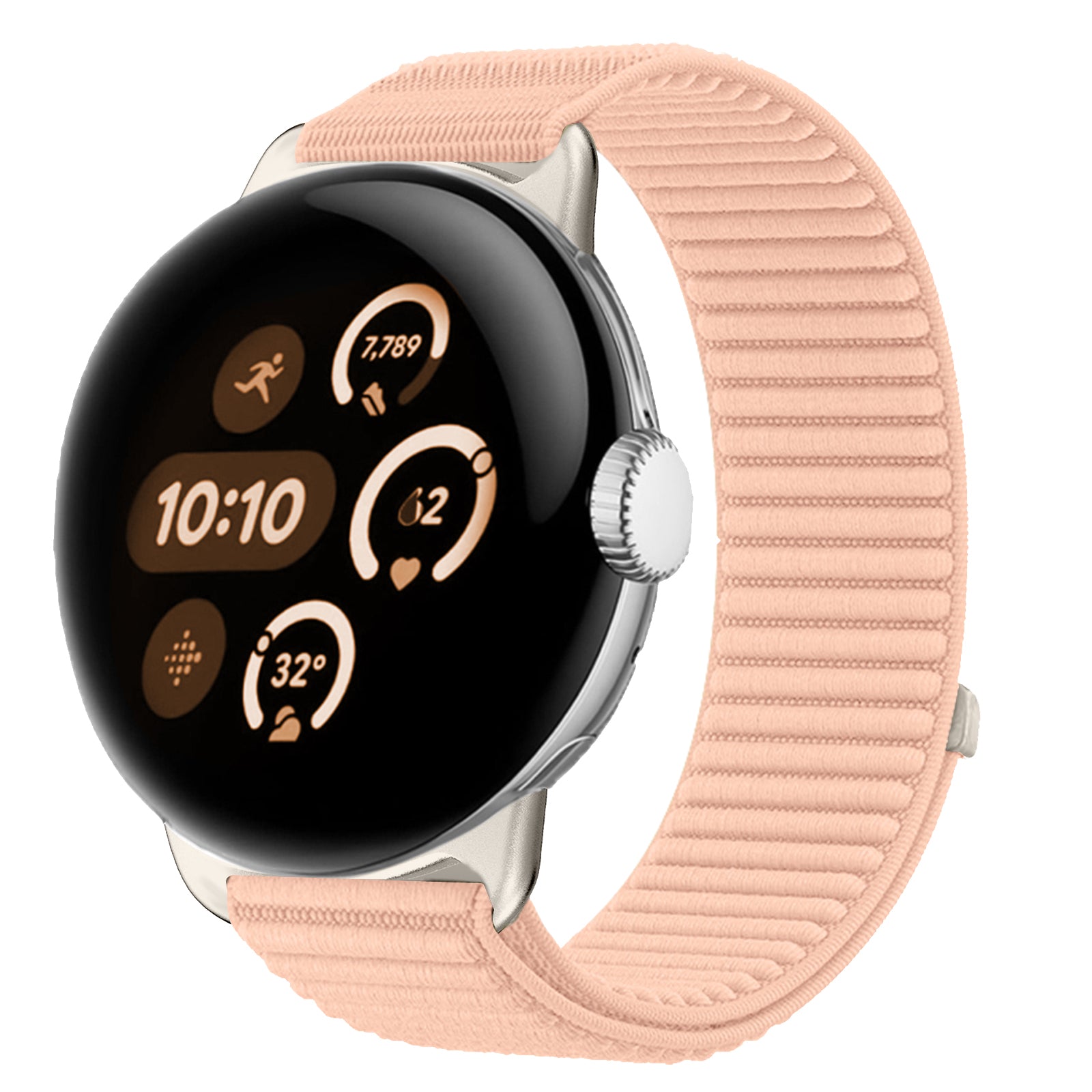 Google Pixel Watch 4 - 41mm Wave Nylonarmband (Rosa)