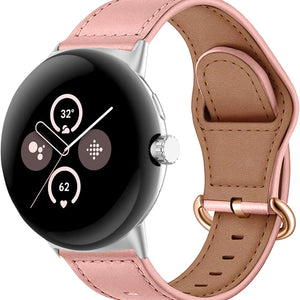Google Pixel Watch 4 - 41mm Leder Schnallenarmband (Rosa)