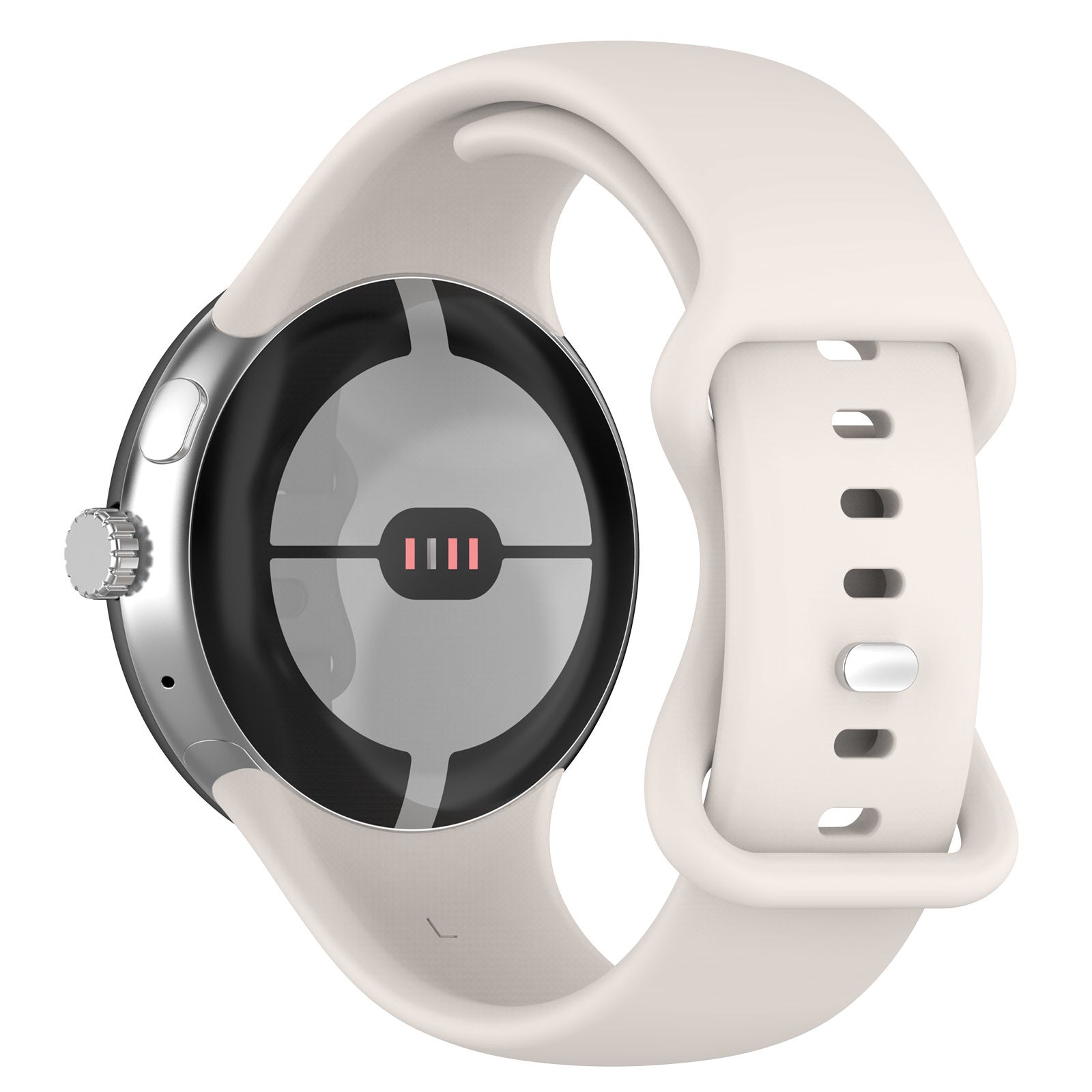 Google Pixel Watch 4 - 41mm Klassisches Silikonarmband (Sand Weiß)