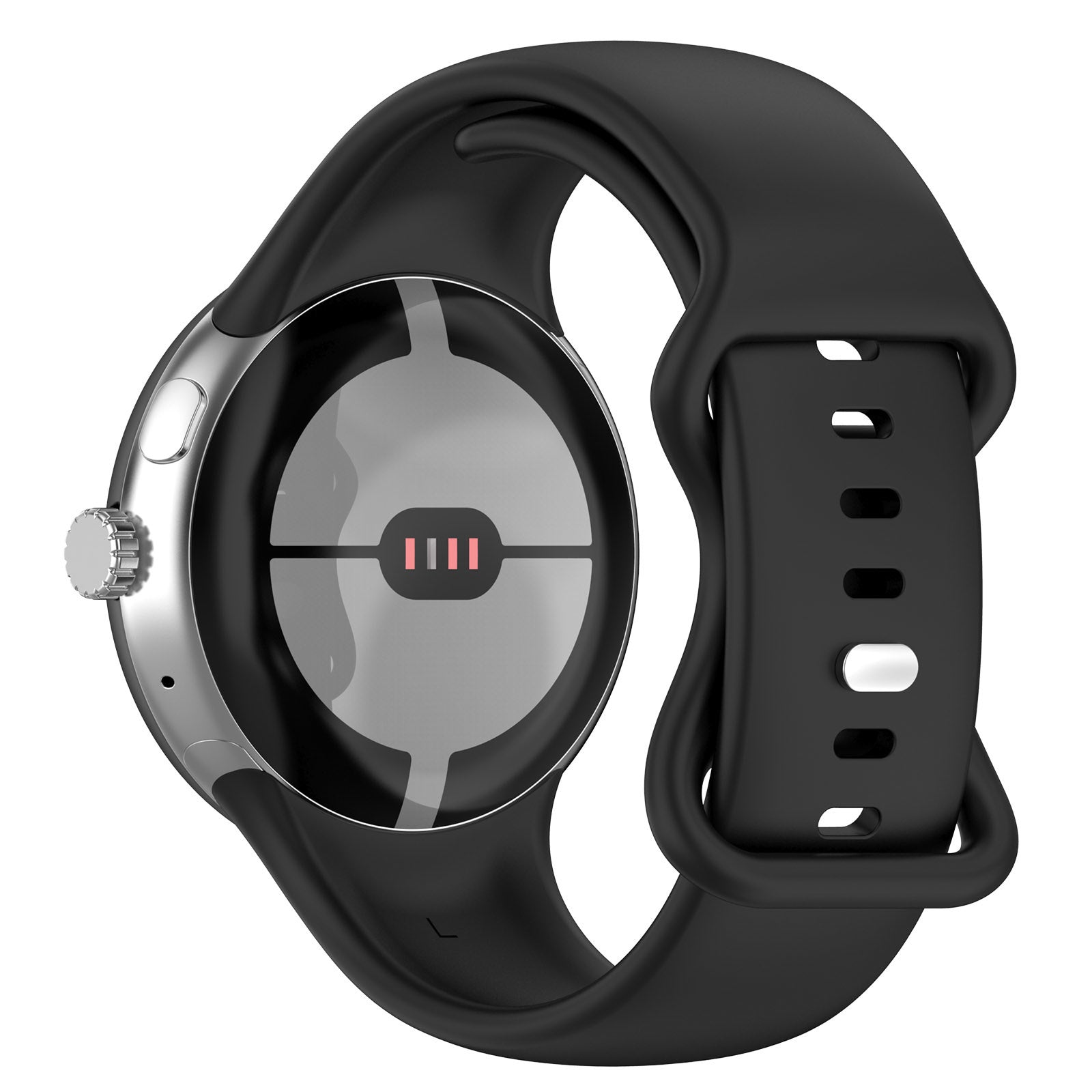 Google Pixel Watch 4 - 45mm Klassisches Silikonarmband (Schwarz)