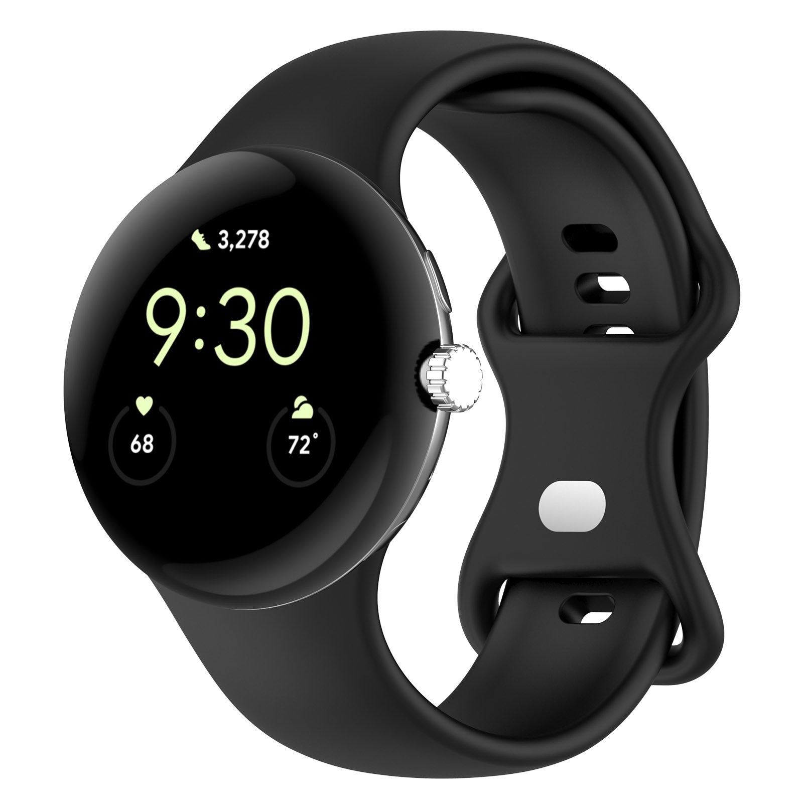 Google Pixel Watch 4 - 41mm Klassisches Silikonarmband (Schwarz)