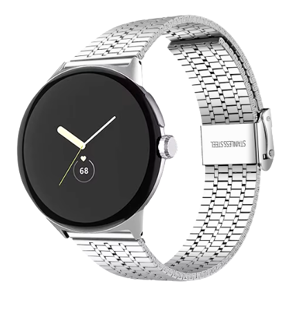 Google Pixel Watch 5 - 45mm Feines Stahlarmband (Silber)