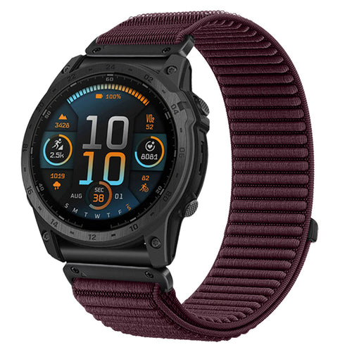 Garmin Fenix 7s Wave Nylonarmband (Plum)