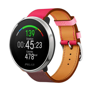 Leather Strap 'Duo', on a watch, 3/4 front view
