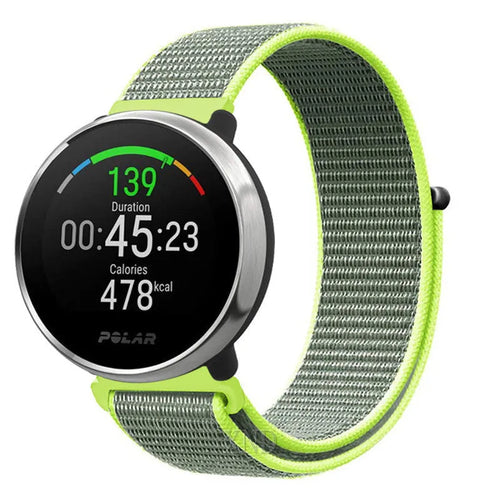 Nylon Strap, fluorescent, on a watch, 3/4 front view