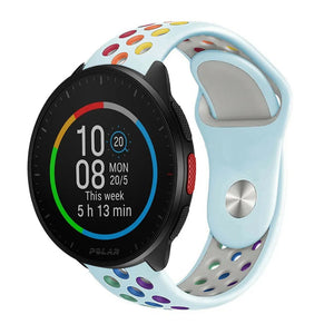 Silicone Sport Strap, on a watch, 3/4 front view