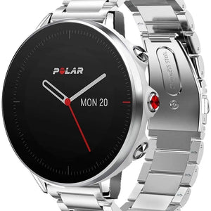 Steel Strap, silver, on a watch, 3/4 front view