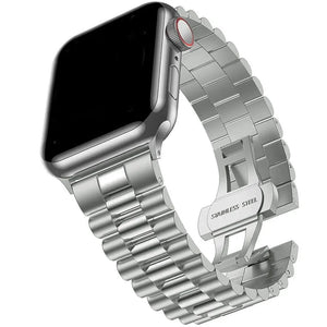 Presidential Steel Strap, titanium, on a watch, 3/4 front view