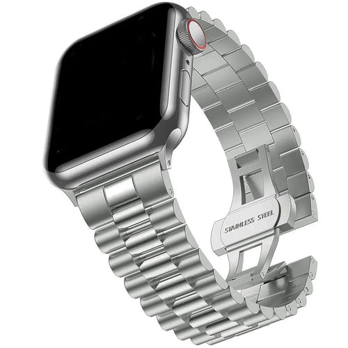 Presidential Steel Strap, titanium, on a watch, 3/4 front view