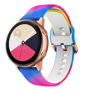 Print Silicone Strap, on a watch, 3/4 front view
